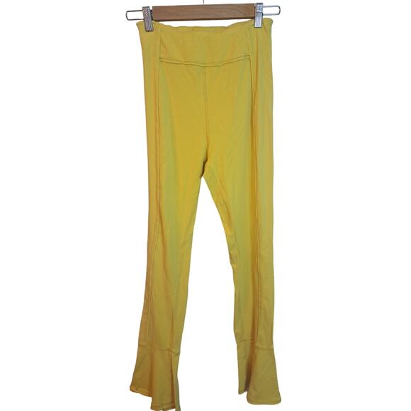 Free People Yellow High Waist Legging Flare Ankle Sz M - Picture 5 of 6